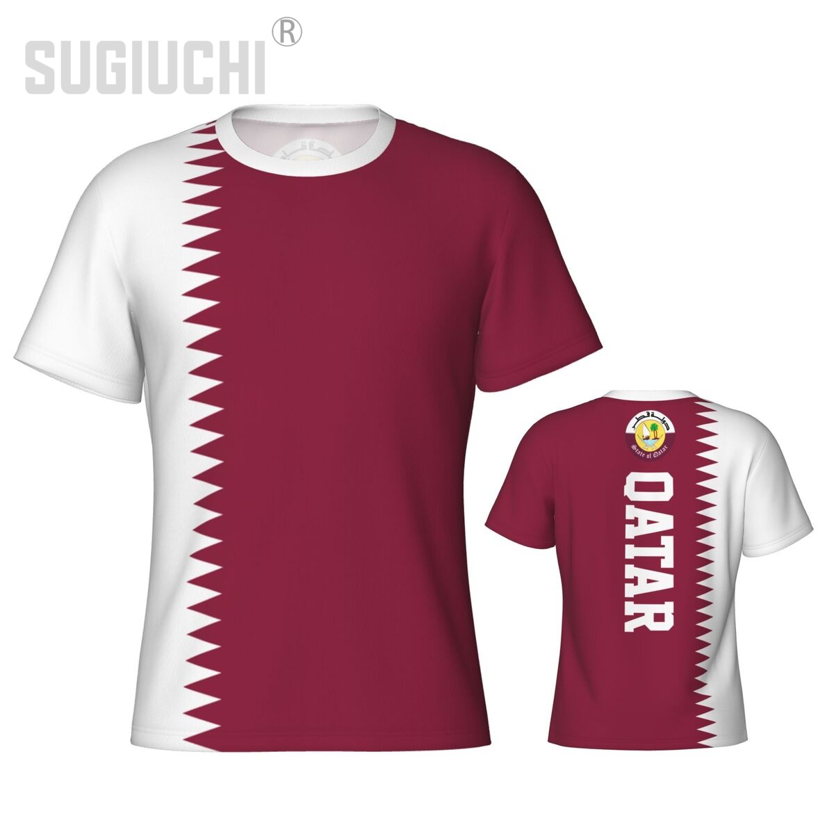 3D Printing Qatar - Kaos Olahraga Ketat Bendera Qatar 3D