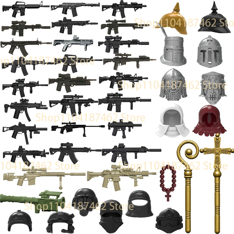 3D Printing Lego Bricks - Figur Tentara Militer Peralatan Blok Bangunan