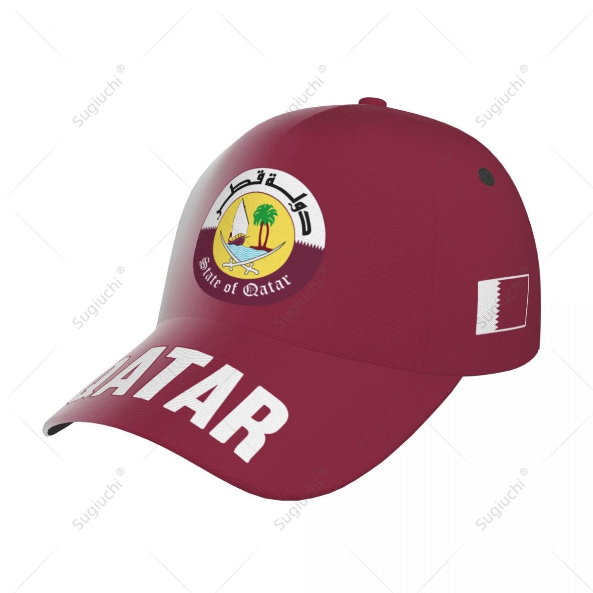3D Printing Qatar - Topi Bisbol Uniseks Bendera Qatar Warna