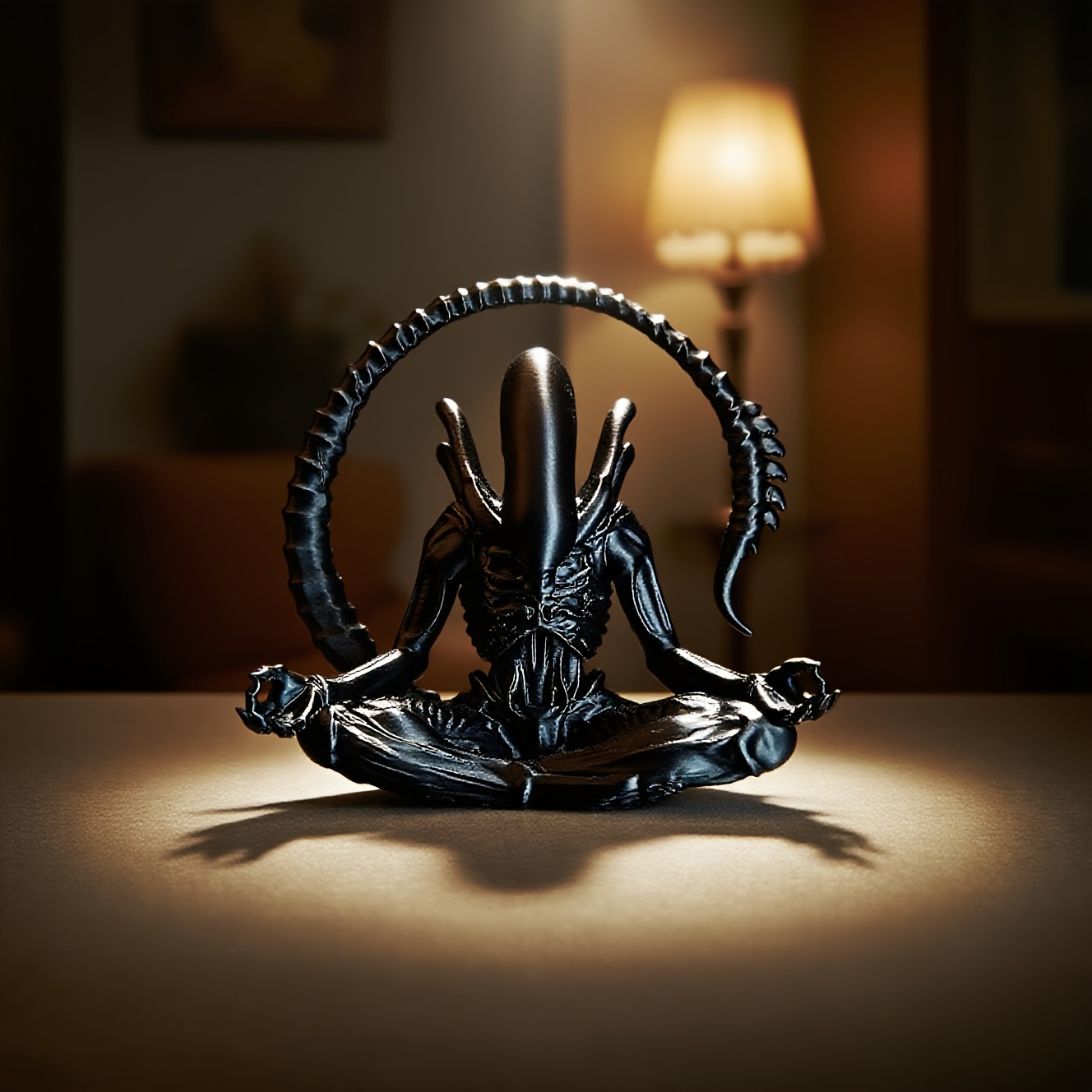 3D Printing Household Items - Patung Alien Meditasi Cetak 3D, Patung
