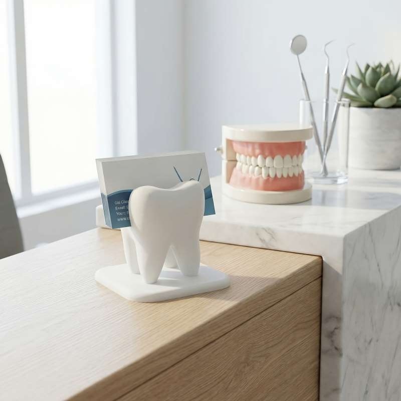 3D Printing Examples - Tempat Kartu Nama Berbentuk Gigi Cetak