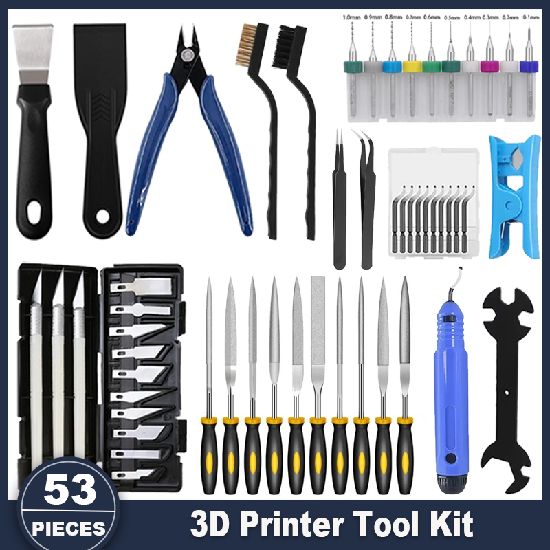 3D Print Removal Tool - Kit Alat Printer 3D, 53 Buah