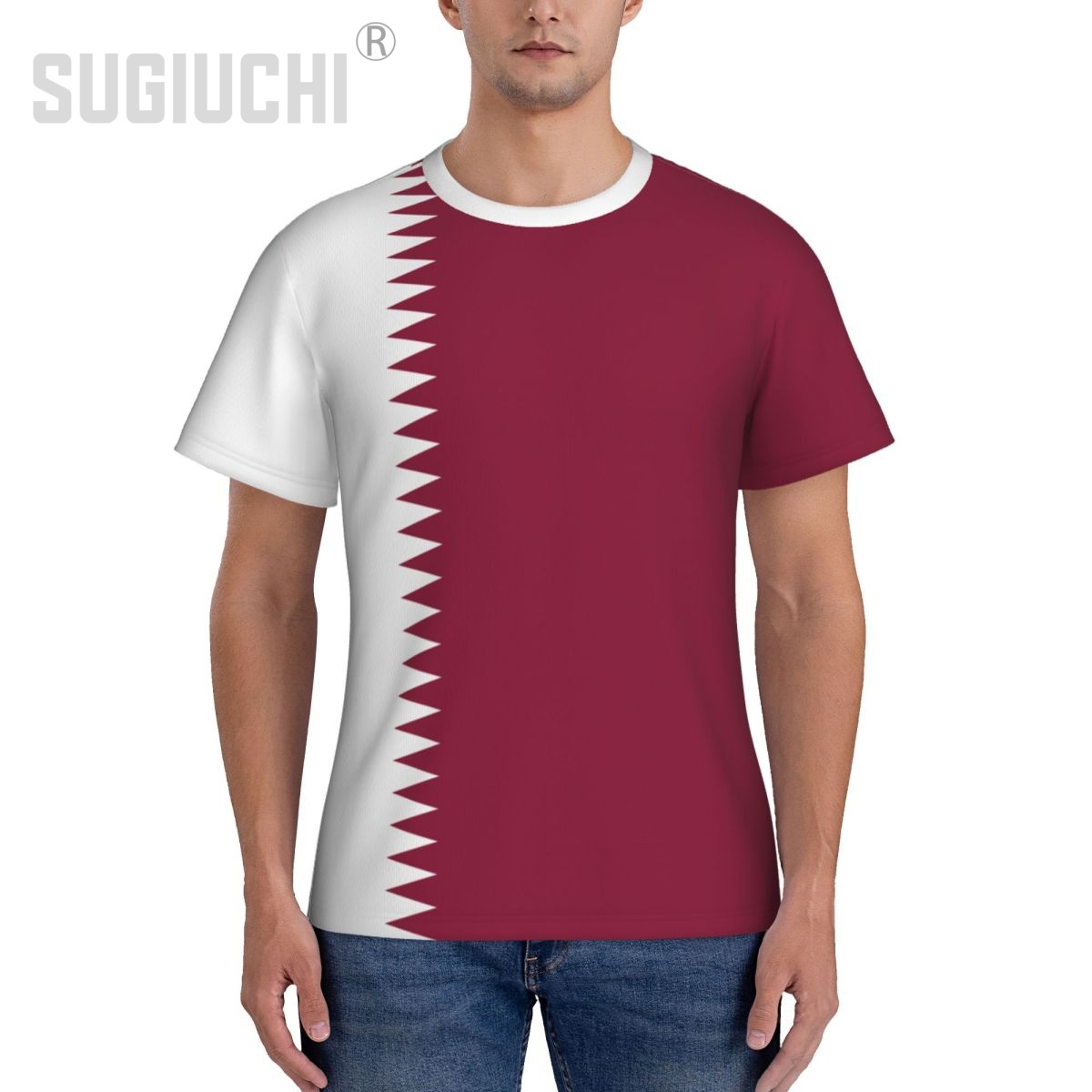 Kaos Olahraga Ketat Bendera Qa - 3D Printing Qatar ulasan dan harga