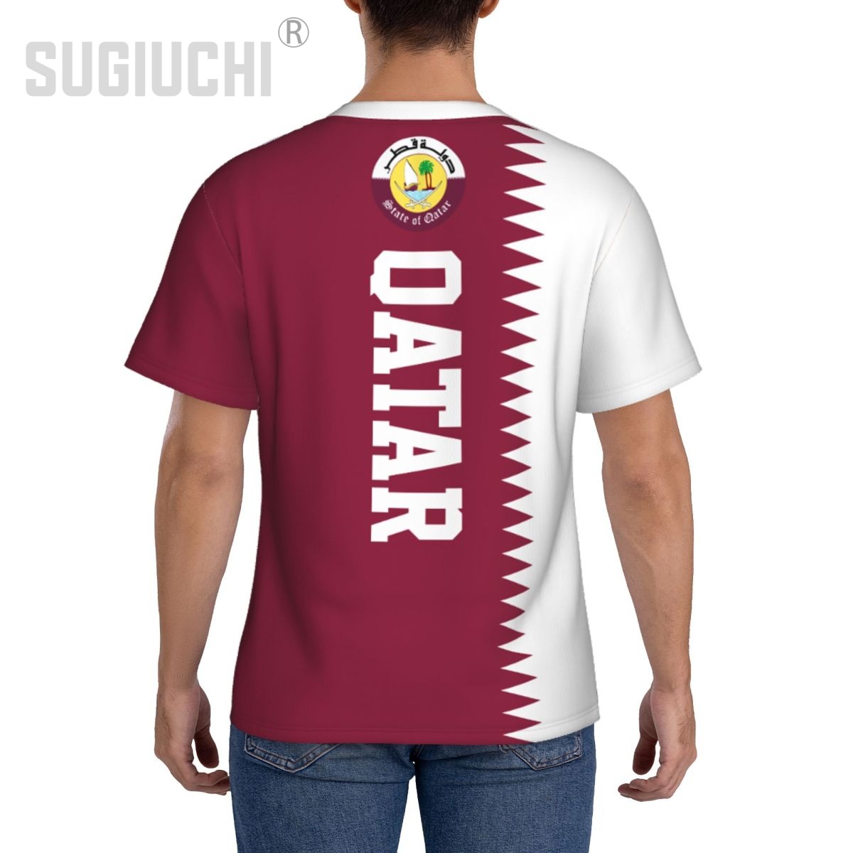 Kaos Olahraga Ketat Bendera Qa - 3D Printing Qatar ulasan dan harga
