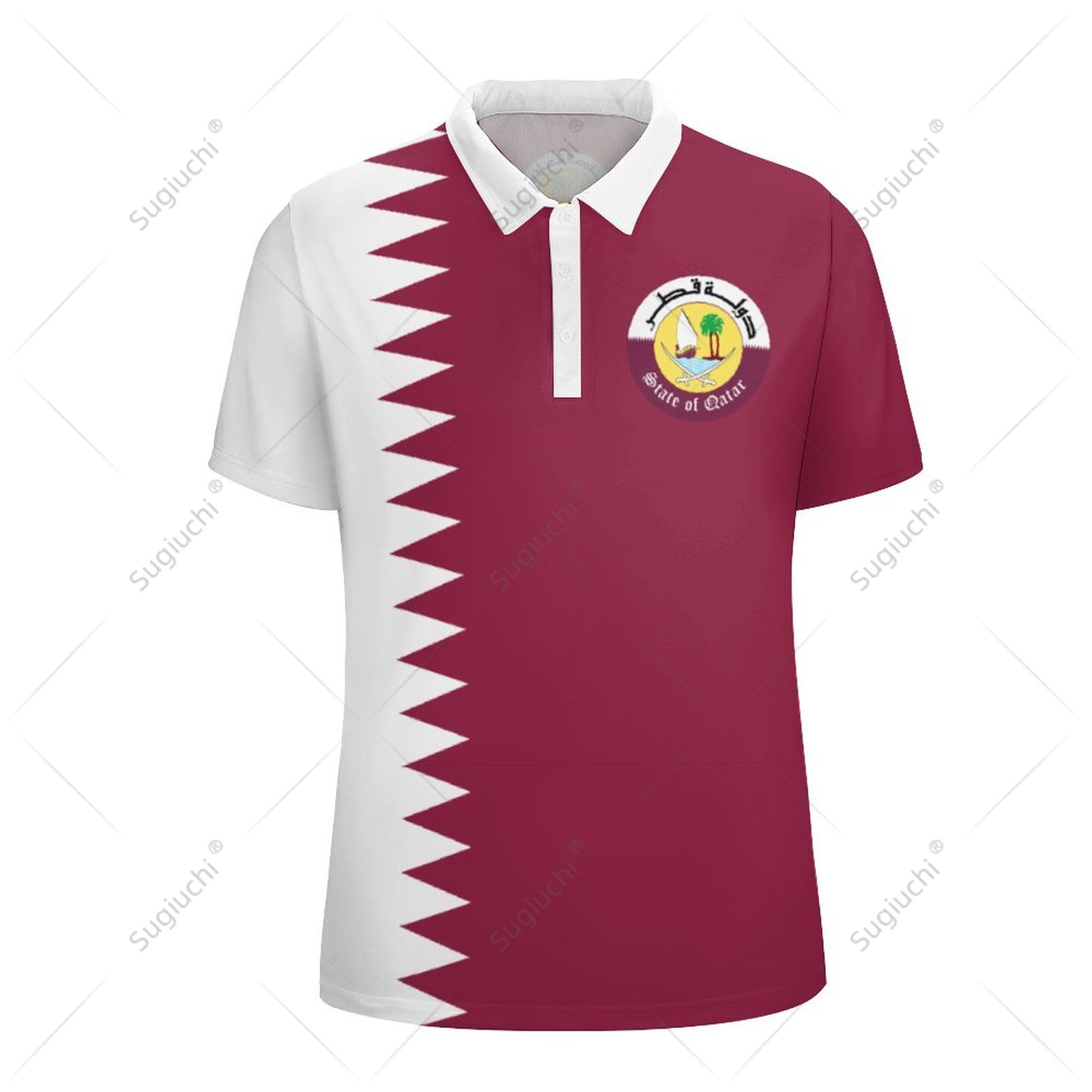Kaos Polo Unisex Bendera Qatar - 3D Printing Qatar ulasan dan harga