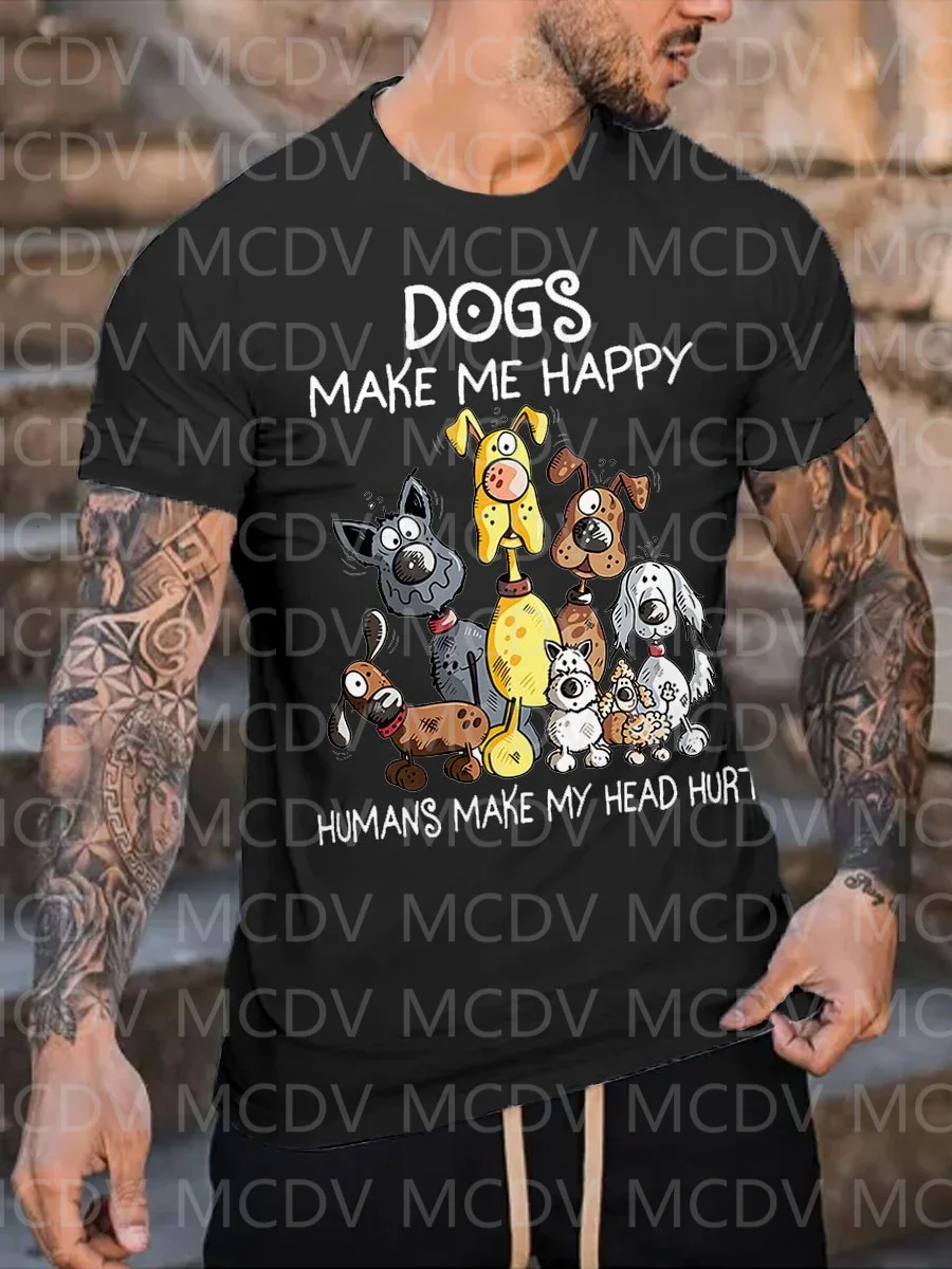 Kaus Pria Musim Panas Love Dog - 3D Printing Maket ulasan dan harga