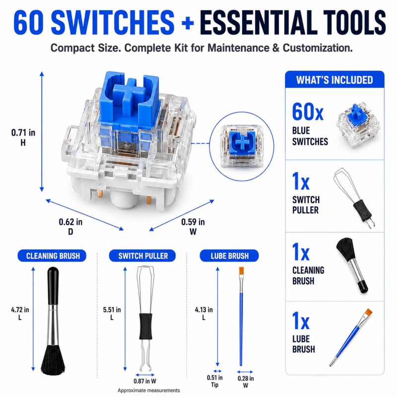 60 Buah Sakelar Keyboard Mekan - 3D Print Removal Tool ulasan dan harga