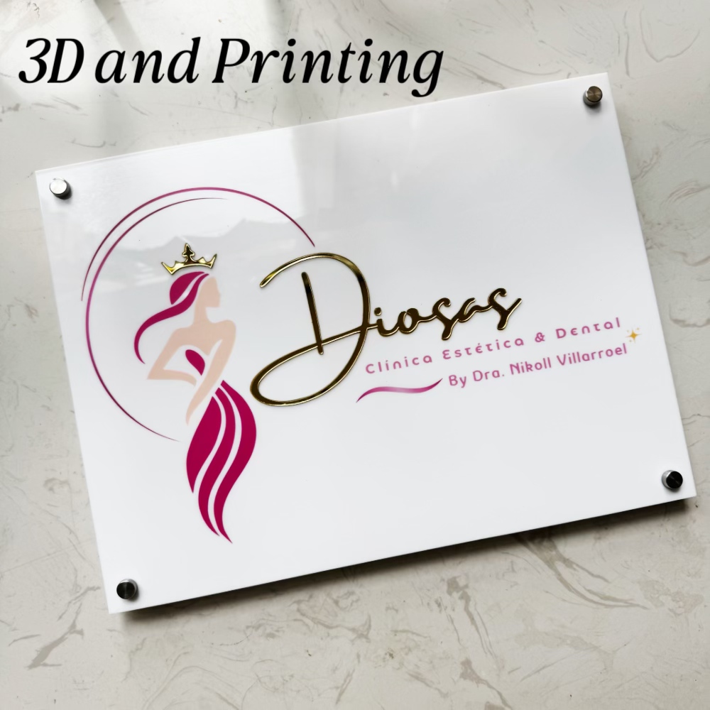 Papan Tanda Akrilik Putih Mode - 3D Printing Qr Code ulasan dan harga