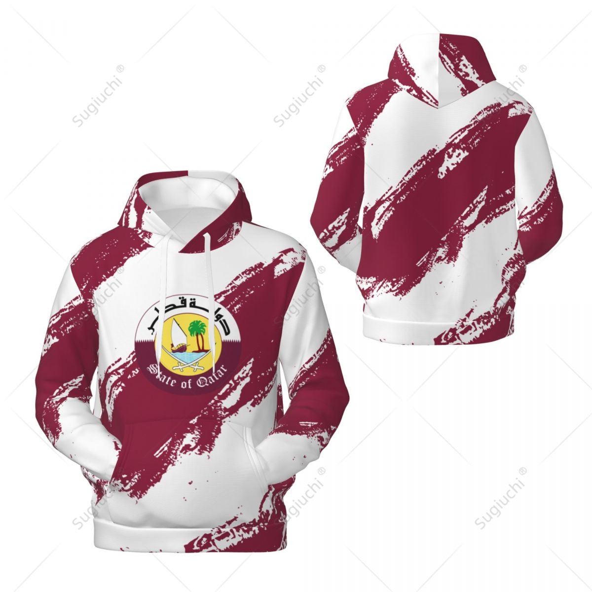 Hoodie Warna Bendera Qatar Uni - 3D Printing Qatar ulasan dan harga