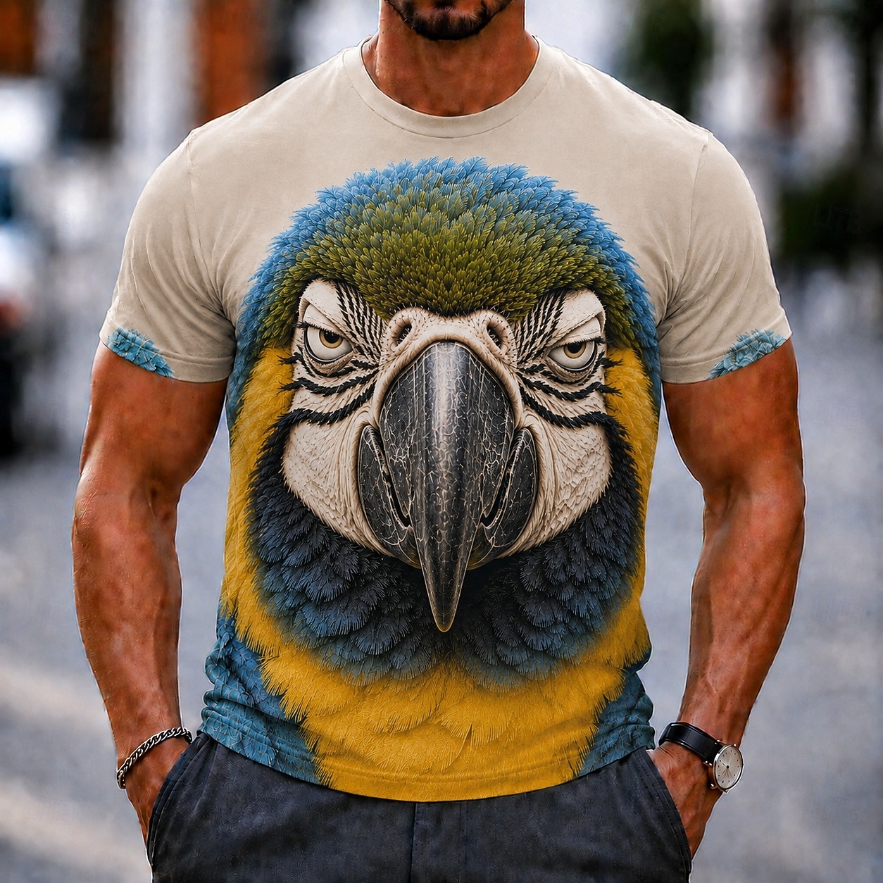 Kaos Crew Neck Pria Motif 3D M - 3D Printing Question ulasan dan harga