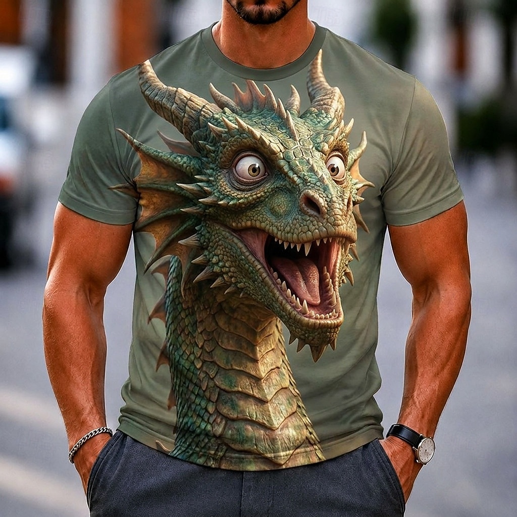 Kaos Crew Neck Pria Motif 3D M - 3D Printing Question ulasan dan harga