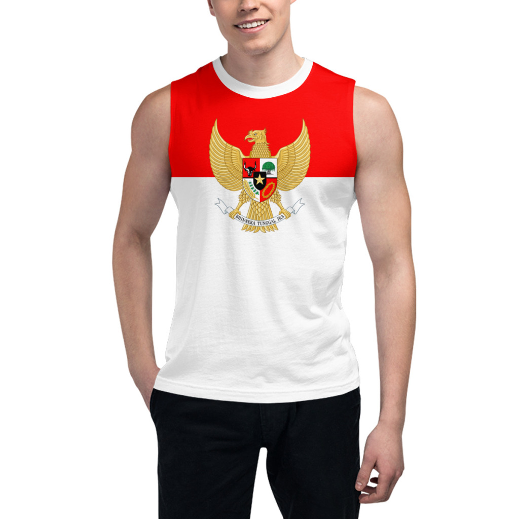 Kaos Tanpa Lengan Bendera Indo - 3D Printing Indonesia ulasan dan harga